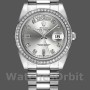 Replique Hommes - Rolex Day-Date-218349, 41mm, cadran argenté avec diamants, Hommes Argenté