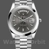 Replique Hommes Rolex Day-Date-228206, 40mm, cadran gris rhodium foncé, platine, Gris Homme