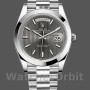 Replique Hommes Rolex Day-Date-228206, 40mm, cadran gris rhodium foncé, platine, Gris Homme