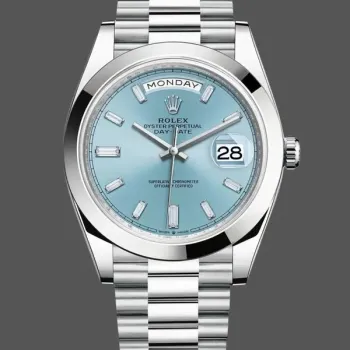 Replique Hommes - Rolex Day-Date-228206, 40mm, platine, cadran bleu glacier, Bleu glacier Hommes