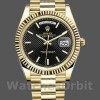 Replique Hommes - Rolex Day-Date-228238, 40mm, cadran noir à motif diagonal, lunette cannelée, Noir Hommes
