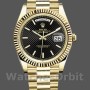 Replique Hommes - Rolex Day-Date-228238, 40mm, cadran noir à motif diagonal, lunette cannelée, Noir Hommes