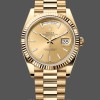 Replique Hommes Rolex Day-Date-228238, 40mm, Champagne Cadran diamanté, Lunette cannelée, Hommes Champagne