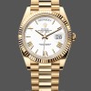 Replique Hommes - Rolex Day-Date-228238, 40mm, cadran romain blanc, lunette cannelée, Hommes Blanc