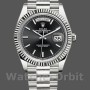 Replique Hommes - Rolex Day-Date-228239, 40mm, cadran index noir, lunette cannelée, Noir Hommes