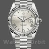 Replique Hommes - Rolex Day-Date-228239, 40mm, argent Cadran romain à motif quadrant, lunette cannelée, Argenté Hommes