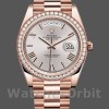 Replique Hommes Rolex Day-Date-228345RBR, 40mm, Sundust Cadran romain, Lunette diamant, Hommes Sundust