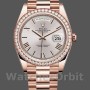 Replique Hommes Rolex Day-Date-228345RBR, 40mm, Sundust Cadran romain, Lunette diamant, Hommes Sundust