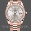 Replique Hommes - Rolex Day-Date-228345RBR, 40mm, Sundust Cadran à motif rayé, Lunette diamantée, Hommes Sundust