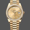 Replique Hommes Rolex Day-Date-228348RBR, 40mm, Champagne Cadran index, Lunette diamant, Hommes Champagne