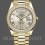 Replique Hommes Rolex Day-Date-228348RBR, 40mm, cadran romain argenté, lunette diamantée, Argenté Hommes