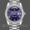 Replique Hommes - Rolex Day-Date-228349RBR, 40mm, cadran romain bleu, lunette diamant, Bleu Homme