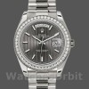Replique Hommes Rolex Day-Date-228349RBR, 40mm, cadran rhodium foncé, lunette diamant, Hommes rhodium foncé