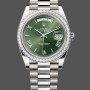 Replique Hommes Rolex Day-Date-228349RBR, 40mm, cadran romain vert, lunette diamant, Vert Hommes