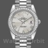 Replique Hommes Rolex Day-Date-228349RBR, 40mm, cadran romain argenté, lunette diamantée, Argenté Hommes