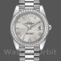 Replique Hommes Rolex Day-Date-228349RBR, 40mm, cadran romain argenté, lunette diamantée, Argenté Hommes