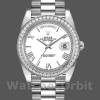Replique Hommes Rolex Day-Date-228349RBR, 40mm, cadran romain blanc, lunette diamant, Hommes Blanc