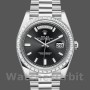 Replique Hommes Rolex Day-Date-228396TBR, 40mm, cadran noir, lunette diamant, Noir Hommes