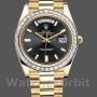 Replique Hommes Rolex Day-Date-228398TBR, 40mm, cadran diamant noir, lunette diamant, Noir Hommes