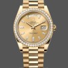 Replique Hommes Rolex Day-Date-228398TBR, 40mm, Champagne Cadran diamanté, Lunette diamantée, Hommes Champagne