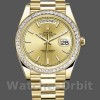 Replique Hommes Rolex Day-Date-228398TBR, 40mm, Champagne Cadran index, Lunette diamant, Hommes Champagne