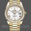 Replique Hommes Rolex Day-Date-228398TBR, 40mm, cadran blanc à chiffres romains, lunette diamantée, Hommes Blanc