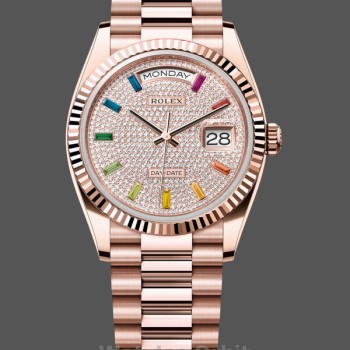 Replique Rolex Day Date 36-m128396TBR 0019, lunette diamant, cadran romain bleu glacier, cadran bleu glacier, unisexe