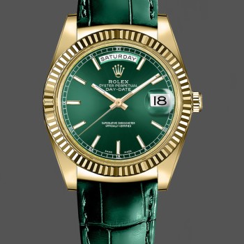Replique Rolex Day Date 36-m128399TBR 0019 unisexe, or blanc, lunette diamantée, cadran blanc, blanc