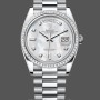 Replique Hommes Rolex Sky-Dweller 42-336934 0002, Or blanc, lunette cannelée, cadran vert Hommes