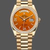 Replique Hommes - Rolex Day Date 36-M128345RBR 0068, or Everose, lunette diamants, Oyster, vert et bleu