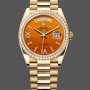 Replique Hommes - Rolex Day Date 36-M128345RBR 0068, or Everose, lunette diamants, Oyster, vert et bleu