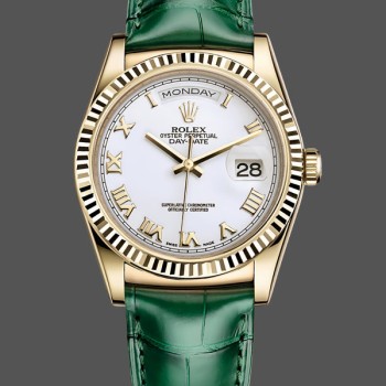 Replique Rolex Day Date 36-m128236 0017 unisexe, platine, cadran blanc, bracelet président, blanc