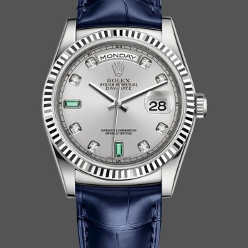 Replique Rolex Day Date 36-m128396TBR 0019, lunette diamant, cadran romain bleu glacier, cadran bleu glacier, unisexe