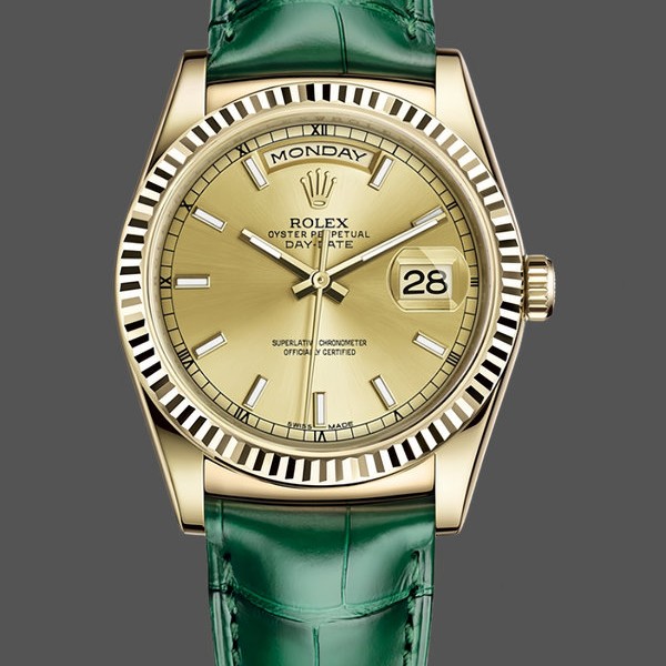 Replique Rolex Day Date 36-m128399TBR 0019 unisexe, or blanc, lunette diamantée, cadran blanc, blanc
