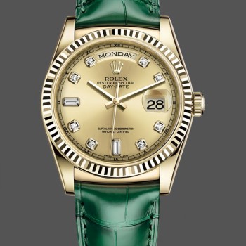 Replique Rolex Day Date 36-m128345RBR 0075 unisexe, or Everose, lunette diamantée, brun ombré