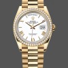 Replique Rolex Day Date 36-m128239 0059 unisexe, or blanc, cadran blanc, lunette cannelée, President, blanc