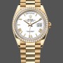 Replique Rolex Day Date 36-m128239 0059 unisexe, or blanc, cadran blanc, lunette cannelée, President, blanc
