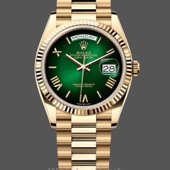 Replique Hommes - Rolex Day Date 40-M228238 00691, Or Jaune, Cadran Vert Ombre, Cadran Vert Ombre