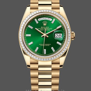 Replique Hommes - Rolex Day Date 40-M228238 00691, Or Jaune, Cadran Vert Ombre, Cadran Vert Ombre