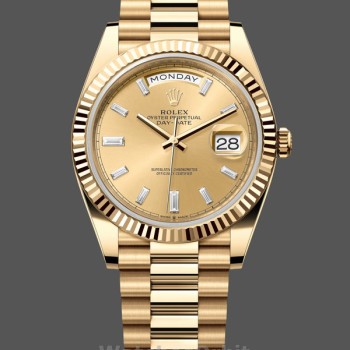 Replique Hommes - Rolex Day-Date 40-m228238 0005, Or jaune, cadran champagne, cadran champagne