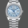 Replique Hommes Rolex Day-Date Platinum Ice Blue Arabic Dial Diamond Bezel 228396TBR 40MM Ice Blue Dial
