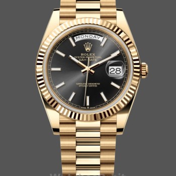 Replique Hommes - Rolex Day-Date 40-m228238 0067, Or jaune, President, Cadran noir, Cadran noir