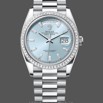 Replique Hommes - Rolex Day Date 36-M128235 0085, Or Everose, Cadran Vert Bleu, Oyster, Vert Bleu
