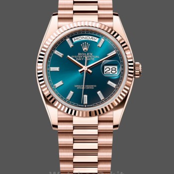 Replique Rolex Day Date 36-128238 0132, cadran champagne, bracelet or jaune, unisexe