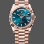 Replique Rolex Day Date 36-128238 0132, cadran champagne, bracelet or jaune, unisexe