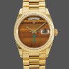 Replique Rolex Day-Date 36-36mm pour femme, miroir saphir, cadran oeil de tigre, President, cadran jaune