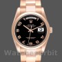 Replique Rolex President Day-Date 36mm Unisex-118205-Rose Gold-Black Dial Noir