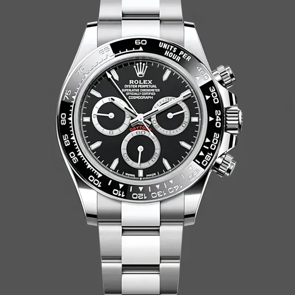 Replique Hommes Rolex Cosmograph Daytona 40MM Oystersteel M126500LN - 2024 Edition Black