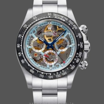 Replique Hommes Daytona Artisans De Geneve 116500LN Cadran squelette avec lunette en fibre de carbone Cadran squelette