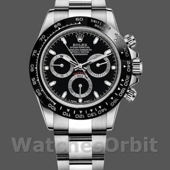 Replique Hommes Rolex Cosmograph Daytona 40mm Hommes-116500LN-Ceramic Bezel-Black Dial Black